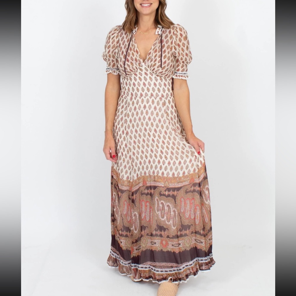 [By Timo] Bohemian Paisley Cottage Core Maxi Dress - Size Small NWT